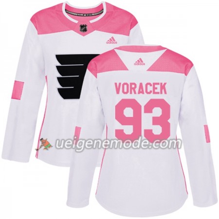 Dame Eishockey Philadelphia Flyers Trikot Jakub Voracek 93 Adidas 2017-2018 Weiß Pink Fashion Authentic